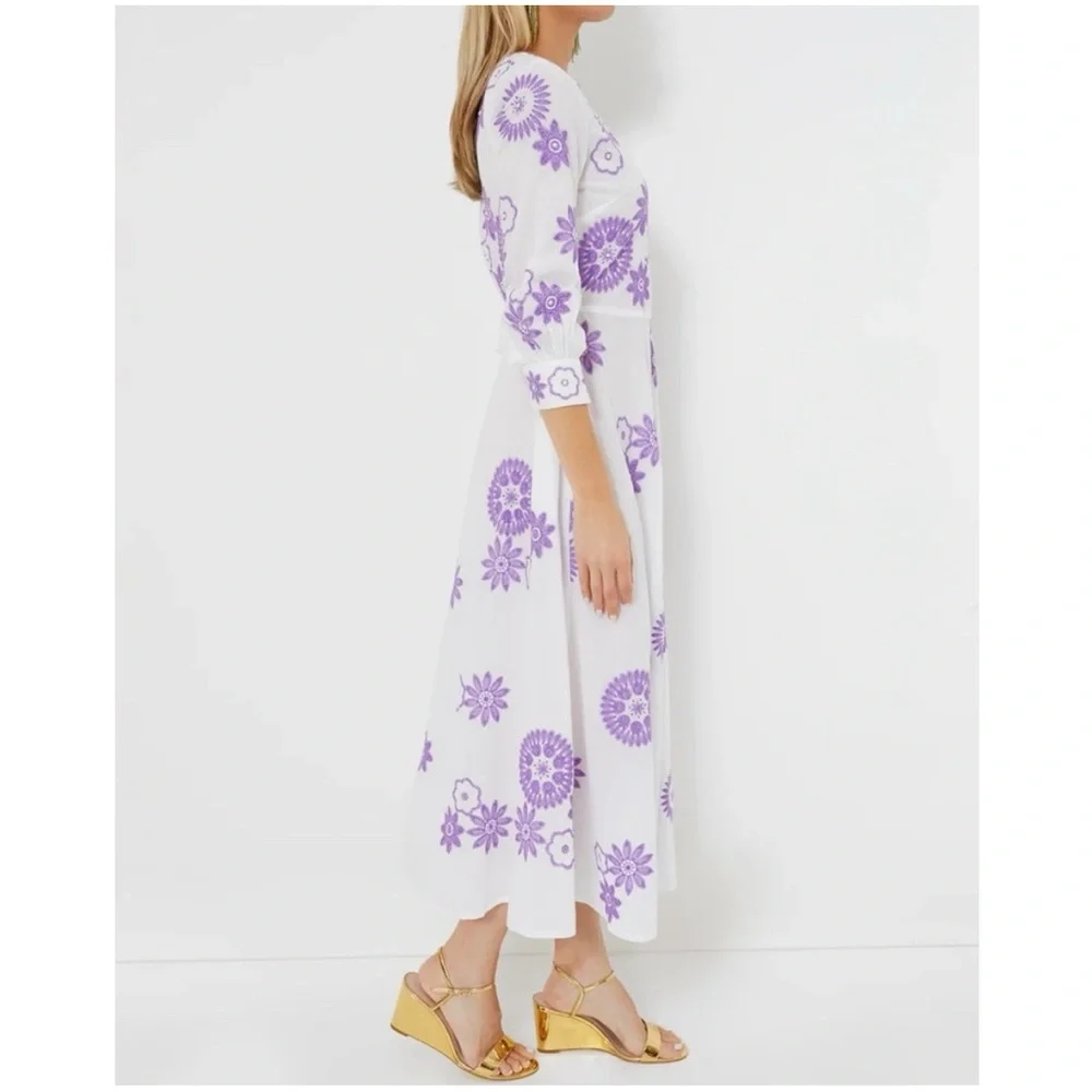 NIMO WITH LOVE White and Purple Azurite Dress NEW - Picture 4 of 12